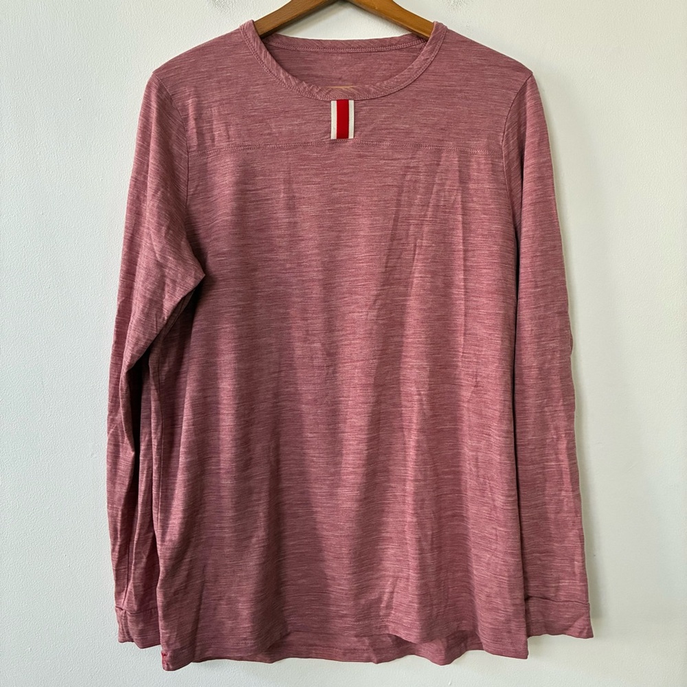 Tracksmith Harrier Merino Wool Long Sleeve Pink Shirt